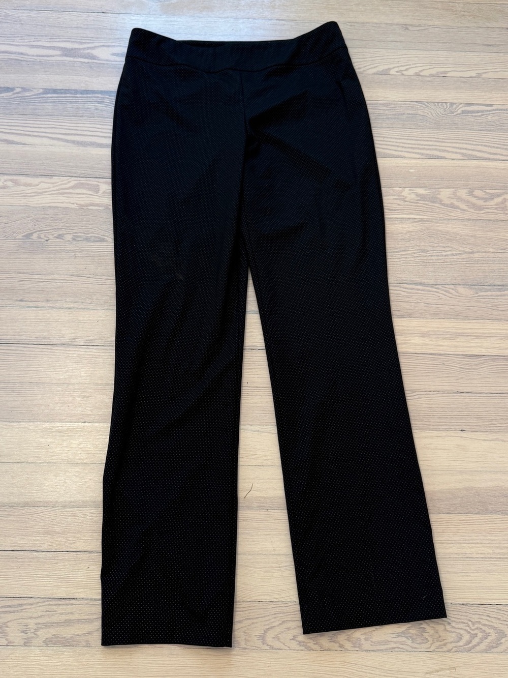 ESTELLE & FINN Women's Black Micro Dot Print Pull On Ponte Pants Size 10